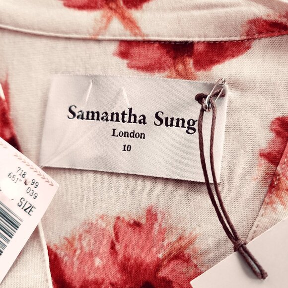 Vintage Samantha Sung London| Aubrey Maxi Dress| Coral Floral| NWT Size 10 - Picture 7 of 12